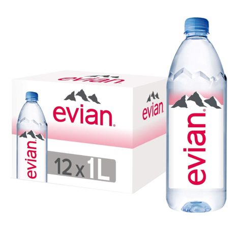 Evian Natural Mineral Water 1L X 12