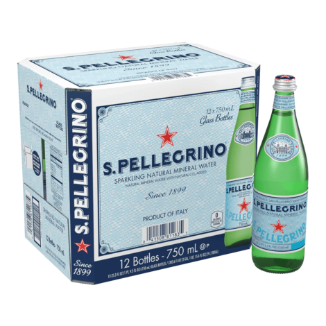 San Pellegrino Terme Sparkling Carbonated Natural Mineral Water - 750 ml ( 750ml X 12 Bottles)