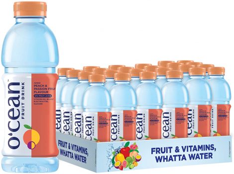 o'cean one8 active water - Peach (500ml) * [ pack of 12 Bottles]