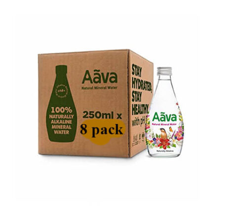 Aava Alkaline Natural Mineral Water - 250ml-glass-[Pack of 8 Bottles]