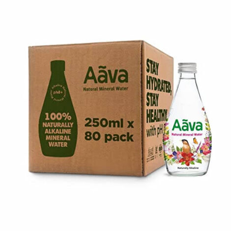 Aava Alkaline Natural Mineral Water - 250ml-glass-[Pack of 80 Bottles]