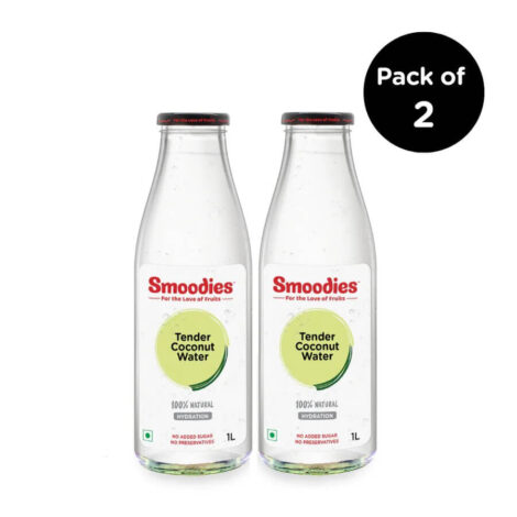 Smoodies Tender Coconut Water 1L - (Pack of 2bottles)