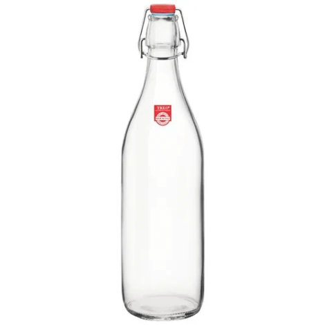 Treo Suzzan Glass Water Bottle With Red Cap, 1L